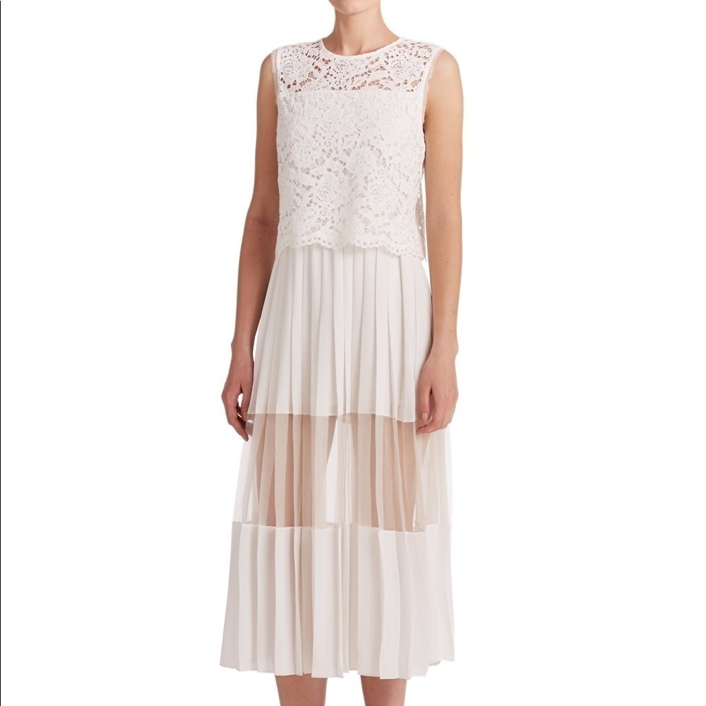 Alexis white lace midi dress